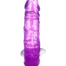 Фиолетовый двухсторонний фаллоимитатор с вибропулей - 35 см. купить в секс шопе