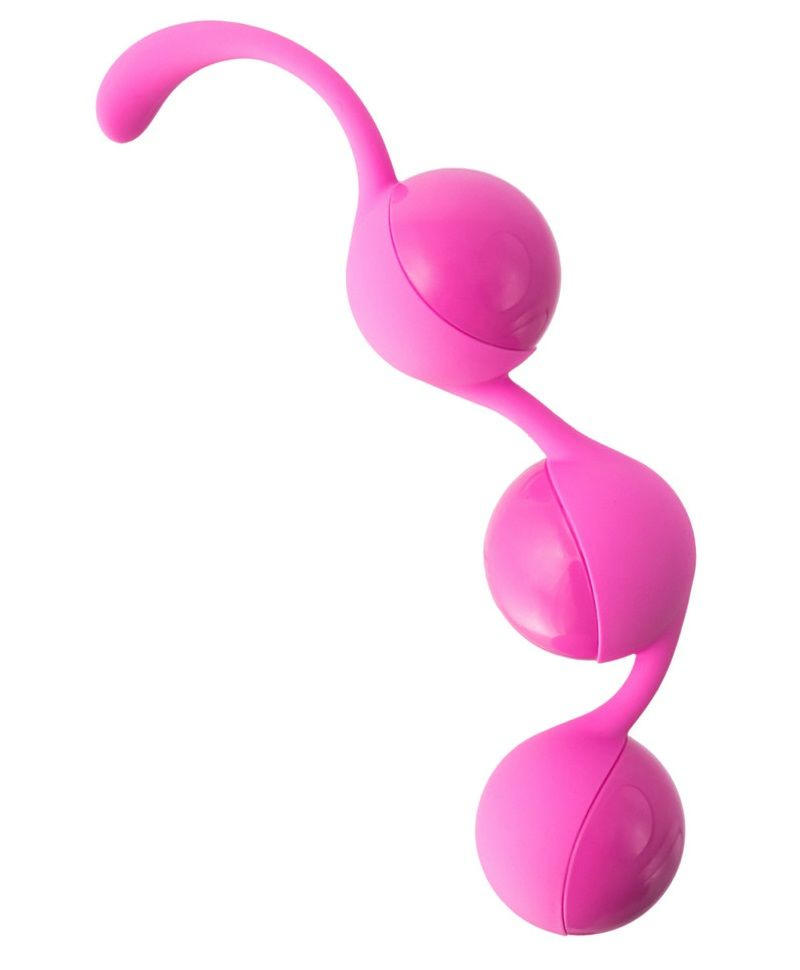 Розовые тройные вагинальные шарики из силикона DELISH BALLS купить в секс шопе