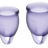 Набор фиолетовых менструальных чаш Feel confident Menstrual Cup купить в секс шопе