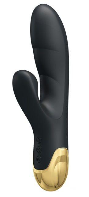 Черный вибратор Royal Pleasure с вакуумной стимуляцией клитора - 19,2 см. купить в секс шопе