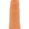 Телесная насадка-фаллос на трусиках с плугом - 16,5 см. купить в секс шопе