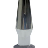Серебристая анальная пробка с черным кристаллом - 10,3 см. купить в секс шопе