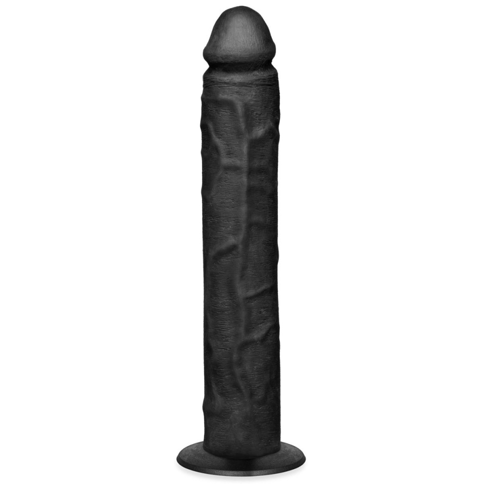 Большой черный фаллоимитатор на присоске - 31 см. купить в секс шопе