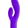 Фиолетовый силиконовый вибромассажёр с клиторальным отростком DORA - 18 см. купить в секс шопе