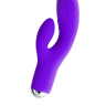 Фиолетовый силиконовый вибромассажёр с клиторальным отростком DORA - 18 см. купить в секс шопе