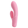 Нежно-розовый вибратор с клиторальным отростком Tim - 15,5 см. купить в секс шопе