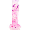 Прозрачный фаллоимитатор Apolo с цветными вкраплениями - 24 см. купить в секс шопе