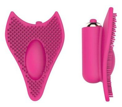 Розовый клиторальный стимулятор с шипиками - 7,5 см.  купить в секс шопе