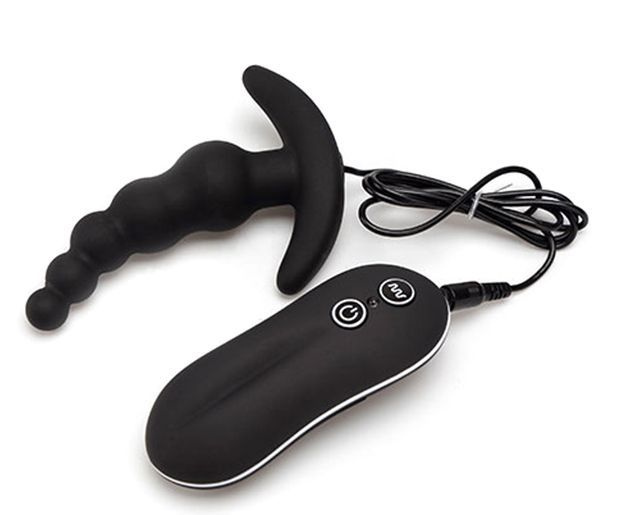 Вибростимулятор анальный Beads Style Vibrating Anal Plug чёрного цвета купить в секс шопе