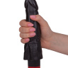Чёрный вибромассажер с широким основанием - 18,8 см. купить в секс шопе