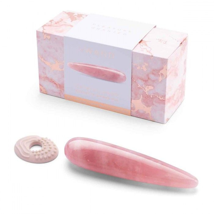 Массажер Le Wand Crystal Wand из розового кварца купить в секс шопе