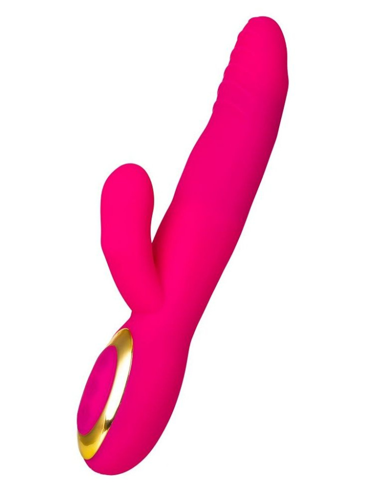 Розовый вибратор с подогревом для двойной стимуляции JOS NEGA - 22 см. купить в секс шопе