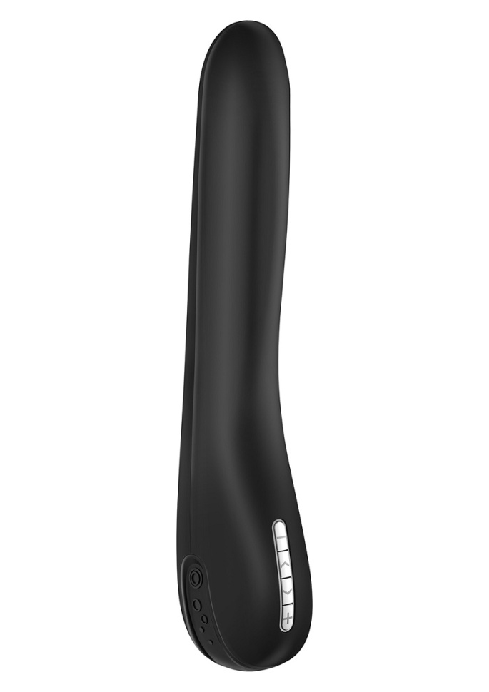 Чёрный гладкий вибратор F6 - 22,5 см. купить в секс шопе