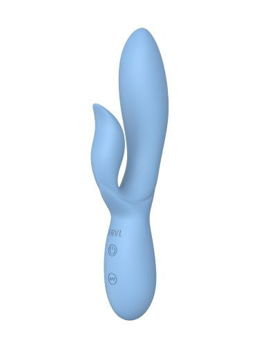 Голубой вибратор-кролик из силикона Isida - 21 см. купить в секс шопе