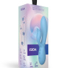 Голубой вибратор-кролик из силикона Isida - 21 см. купить в секс шопе