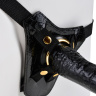 Чёрный с золотом женский страпон Designer Strap-On купить в секс шопе