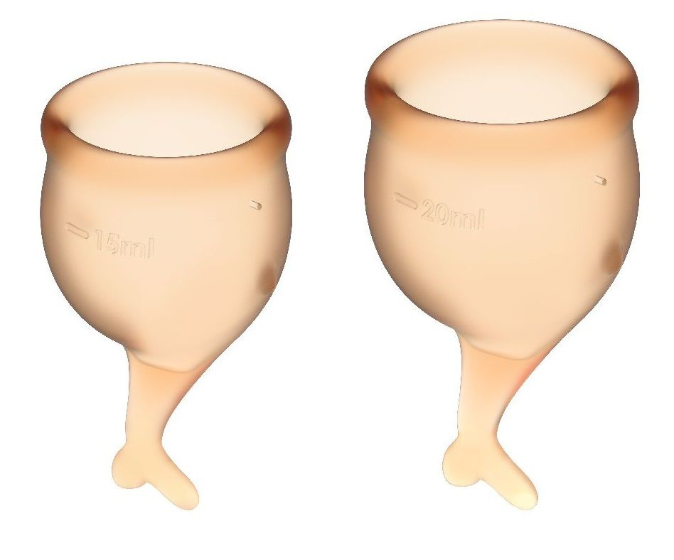 Набор оранжевых менструальных чаш Feel secure Menstrual Cup купить в секс шопе