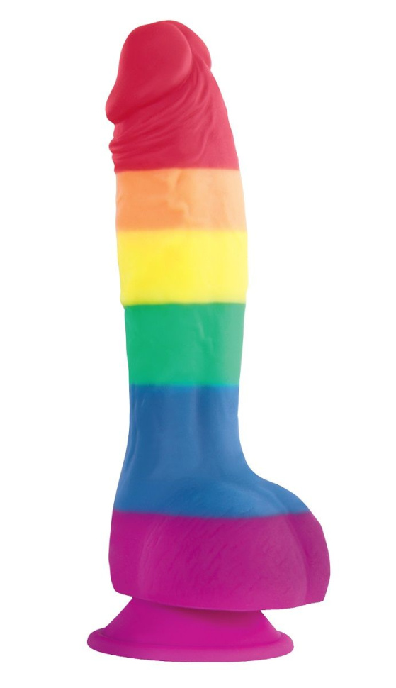 Радужный фаллоимитатор Pride Edition 6 Dildo - 21 см. купить в секс шопе