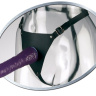 Фиолетовый женский страпон Leather Strap On Satisfy-Her - 19 см. купить в секс шопе