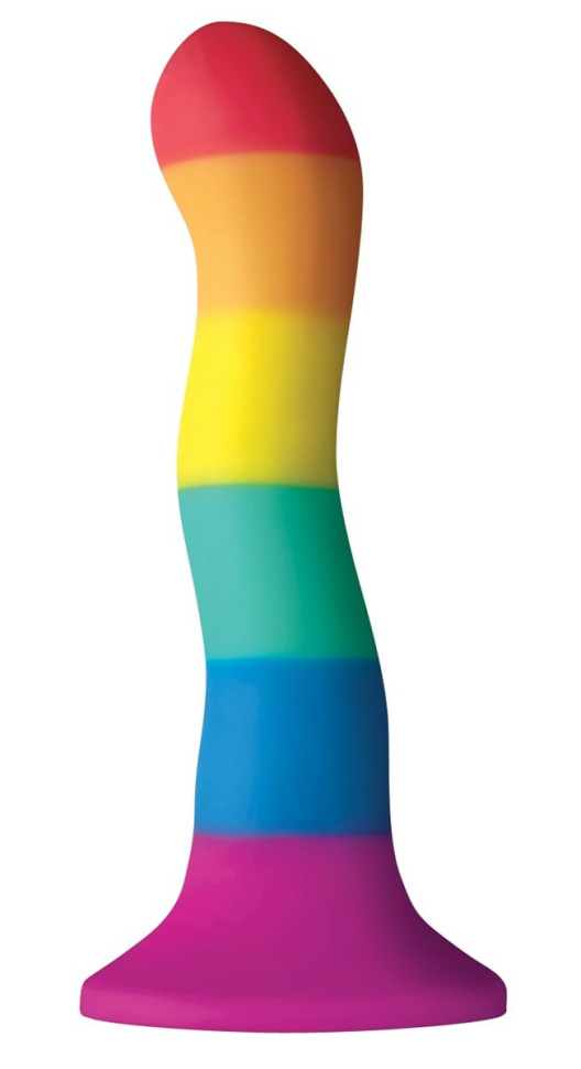 Радужный волнистый фаллоимитатор Colours Pride Edition 6  Wave Dildo - 19 см. купить в секс шопе