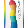 Радужный волнистый фаллоимитатор Colours Pride Edition 6  Wave Dildo - 19 см. купить в секс шопе