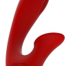 Красный вибромассажер с клиторальной стимуляцией IRIS - 20 см. купить в секс шопе