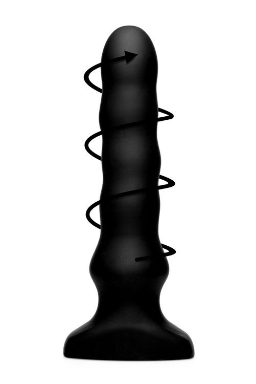 Черный вибратор с волнообразным движением Silicone Vibrating   Squirming Plug with Remote Control - 19,5 см. купить в секс шопе
