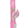 Розовый вибромассажер с клиторальным стимулятором  - 25 см. купить в секс шопе