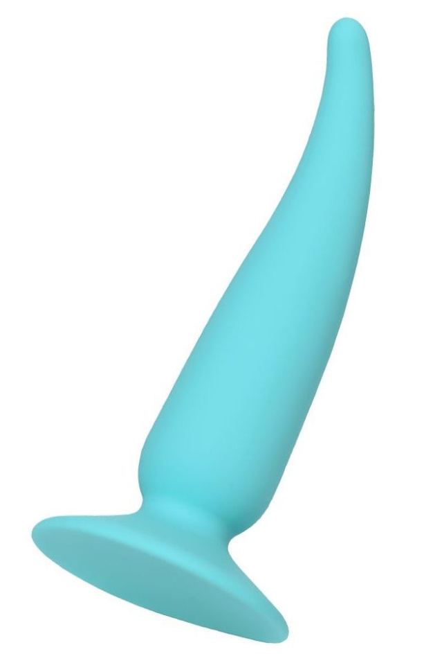 Голубая удлиненная анальная втулка - 12,5 см. купить в секс шопе