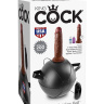 Мини-мяч с фаллической насадкой коричневого цвета и вибрацией Vibrating Mini Sex Ball with 7  Dildo - 17,7 см. купить в секс шопе