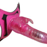 Розовый страпон 10 Mode Vibrations 8.5  Harness Rabbit Dong - 19 см. купить в секс шопе