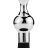 Серебристая рельефная анальная пробка на черной присоске - 11 см. купить в секс шопе