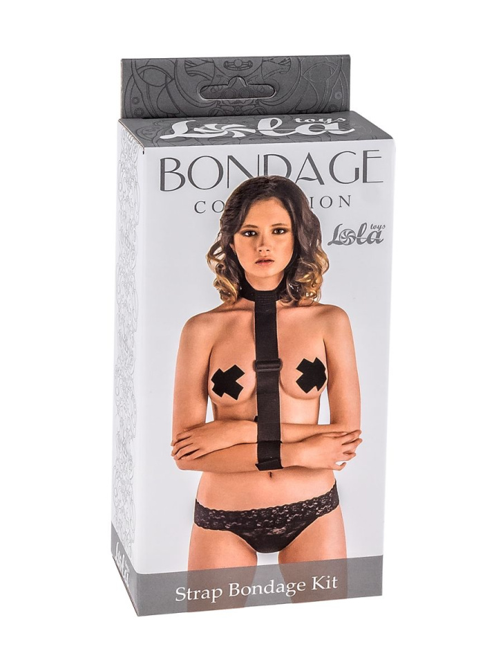 Ошейник с длинной лентой и наручниками Strap Bondage Kit One Size купить в секс шопе