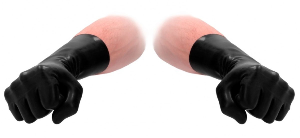 Черные латексные перчатки для фистинга Latex Short Glove купить в секс шопе
