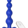 Синяя анальная виброелочка с пультом ДУ Remote Anal Bead - 18 см. купить в секс шопе