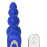 Синяя анальная виброелочка с пультом ДУ Remote Anal Bead - 18 см. купить в секс шопе