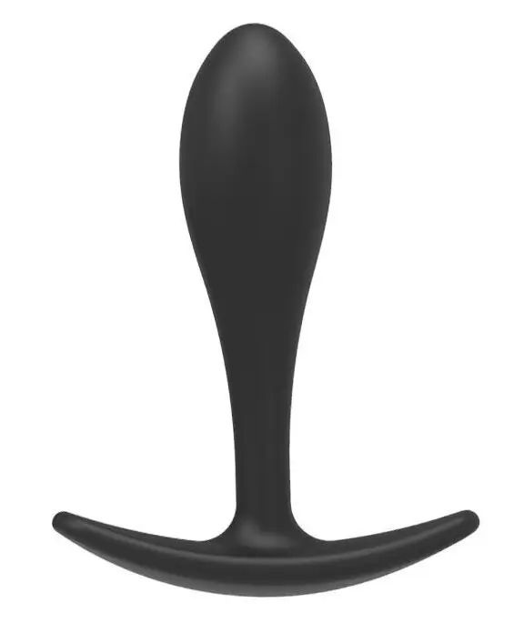 Черная силиконовая пробка-якорь размера M - 9 см. купить в секс шопе
