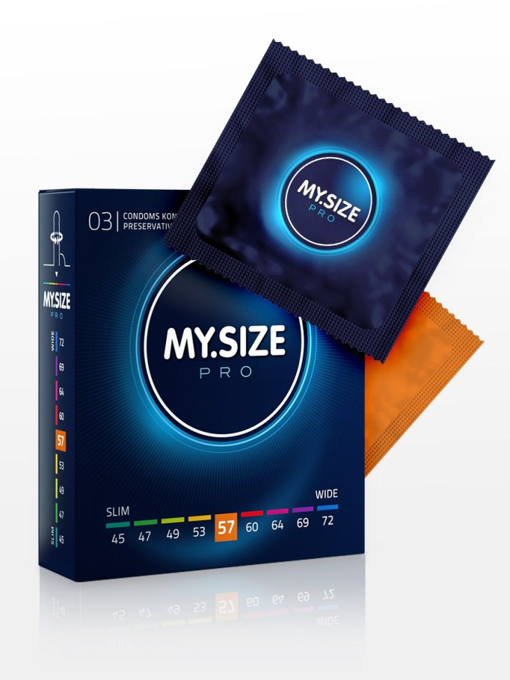 Презервативы MY.SIZE размер 57 - 3 шт. купить в секс шопе