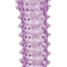 Гелевая фиолетовая насадка с шипами - 12 см.  купить в секс шопе