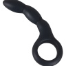 Черный ребристый анальный стимулятор - 13,5 см. купить в секс шопе