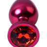 Красный анальный плаг с кристаллом красного цвета - 8,2 см. купить в секс шопе