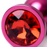 Красный анальный плаг с кристаллом красного цвета - 8,2 см. купить в секс шопе