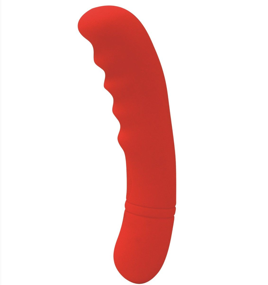 Красный вибратор Rhea для стимуляции G-точки - 18 см. купить в секс шопе
