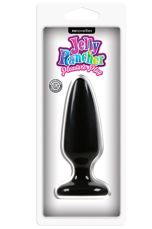 Средняя черная анальная пробка Jelly Rancher Pleasure Plug Medium - 12,7 см. купить в секс шопе