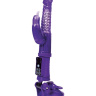 Фиолетовый вибратор с клиторальным стимулятором и крепкой присоской в основании купить в секс шопе