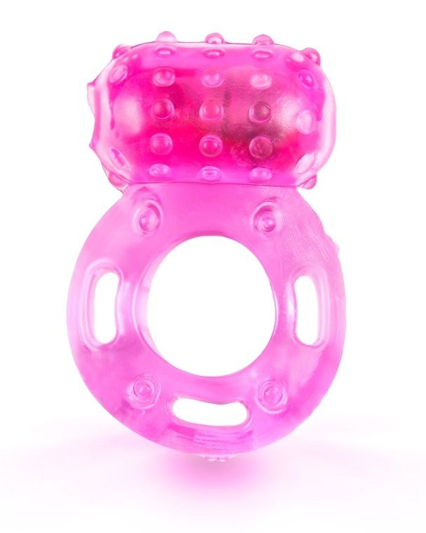 Розовое гелевое эрекционное кольцо с вибропулей купить в секс шопе
