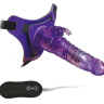 Фиолетовый страпон 10 Mode Vibrations 8.5  Harness Rabbit Dong - 19 см. купить в секс шопе