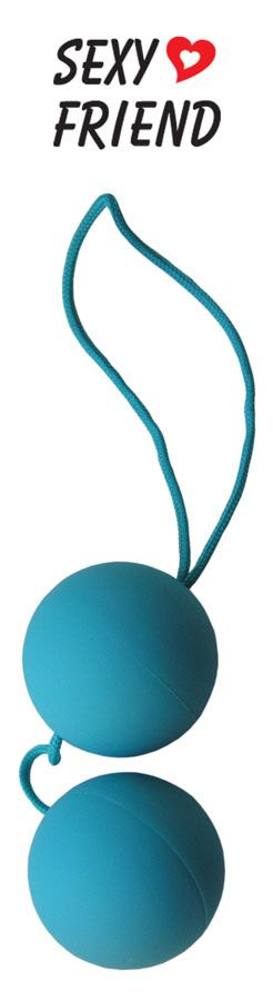 Голубые вагинальные шарики  BALLS на шнурке купить в секс шопе