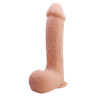 Телесный гибкий фаллоимитатор на присоске Johnson - 22,2 см. купить в секс шопе