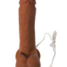 Коричневый вибратор-ротатор Realstick Elite Mulatto на присоске - 21 см. купить в секс шопе